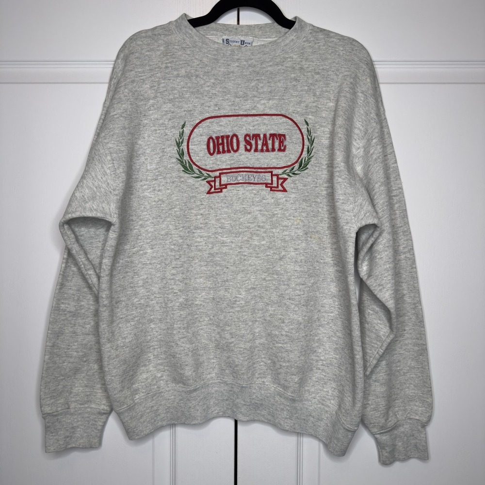 Ohio‎ State Buckeyes Sweatshirt Mens Large Gray Football Student Union Crewneck